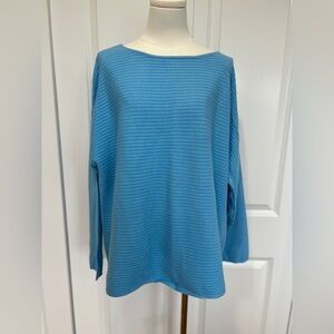 style &co ribbed light blue sweater